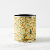 グスタフクリムトザツリーオブライフヴィンテージアールヌーボー ツートーンマグカップ (中央)