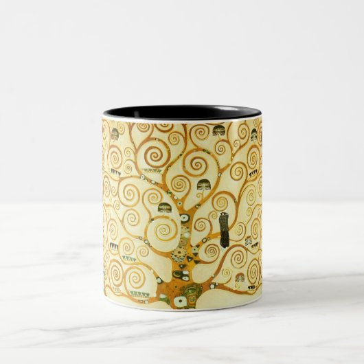 グスタフクリムトザツリーオブライフヴィンテージアールヌーボー ツートーンマグカップ (中央)