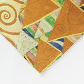 グスタフクリムトザツリーオブライフヴィンテージアールヌーボー フリースブランケット (角)