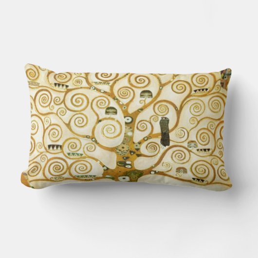 グスタフクリムトザツリーオブライフヴィンテージアールヌーボー ランバークッション (正面)