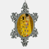 グスタフクリムトズキスの有名絵画な。 スノーフレークピューターオーナメント (左)