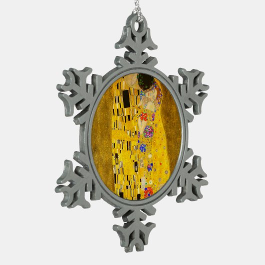 グスタフクリムトズキスの有名絵画な。 スノーフレークピューターオーナメント (左)