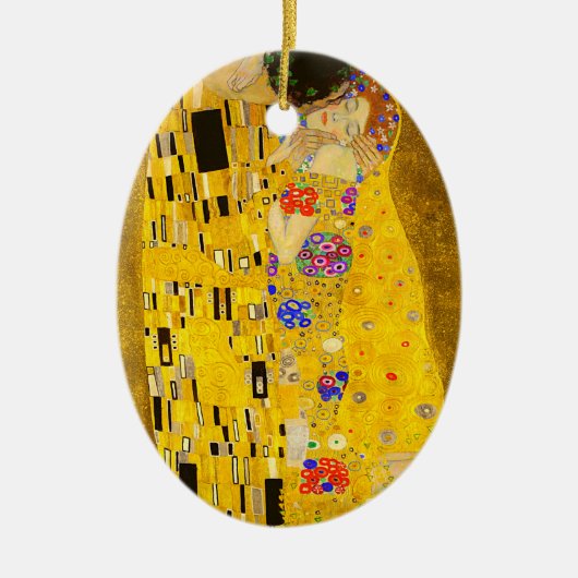 グスタフクリムトズキスの有名絵画な。 セラミックオーナメント (正面)