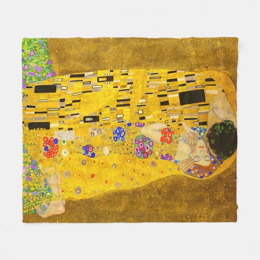 グスタフクリムトズキス有名絵画な フリースブランケット (正面(横))