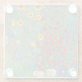 グスタフクリムトズファームガーデンとヒマワリ ガラスコースター (裏面)