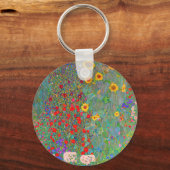 グスタフクリムトズファームガーデンとヒマワリ キーホルダー (正面)