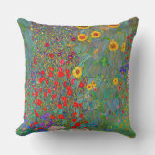 グスタフクリムトズファームガーデンとヒマワリ クッション (正面)