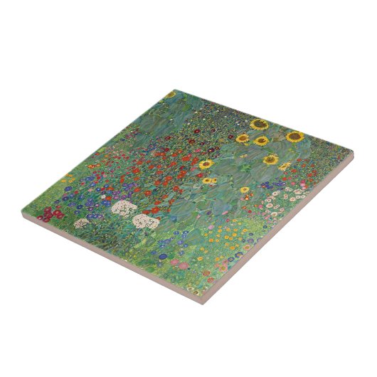 グスタフクリムトズファームガーデンとヒマワリ タイル (側面)