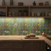 グスタフクリムトズファームガーデンとヒマワリ タイル