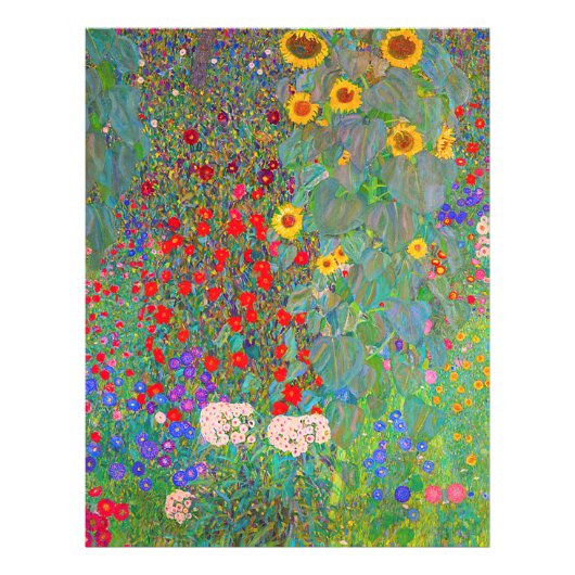 グスタフクリムトズファームガーデンとヒマワリ フォトプリント            (正面)