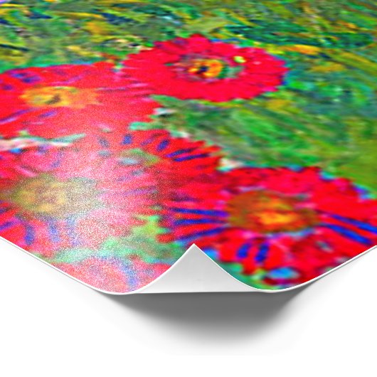 グスタフクリムトズファームガーデンとヒマワリ フォトプリント            (角)