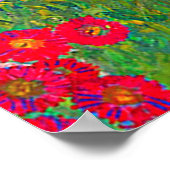 グスタフクリムトズファームガーデンとヒマワリ ポスター (角)