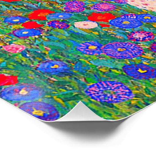 グスタフクリムトズファームガーデンとヒマワリ ポスター (コーナー)