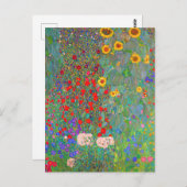 グスタフクリムトズファームガーデンとヒマワリ ポストカード (正面/裏面)