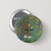 グスタフクリムトズファームガーデンとヒマワリ 缶バッジ (正面&裏面)