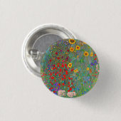 グスタフクリムトズファームガーデンとヒマワリ 缶バッジ (正面&裏面)