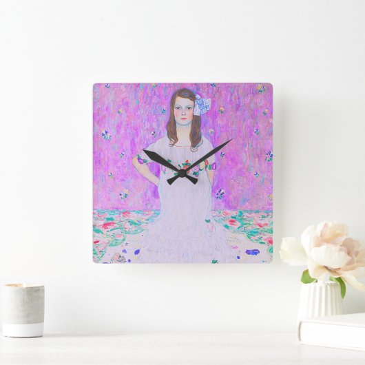 グスタフクリムトズマダプリマヴェシペイント スクエア壁時計 (ホーム)