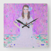 グスタフクリムトズマダプリマヴェシペイント スクエア壁時計 (正面)