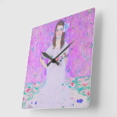 グスタフクリムトズマダプリマヴェシペイント スクエア壁時計 (傾斜)