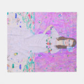 グスタフクリムトズマダプリマヴェシペイント フリースブランケット (正面(横))