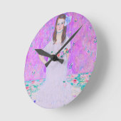 グスタフクリムトズマダプリマヴェシペイント ラウンド壁時計 (傾斜)