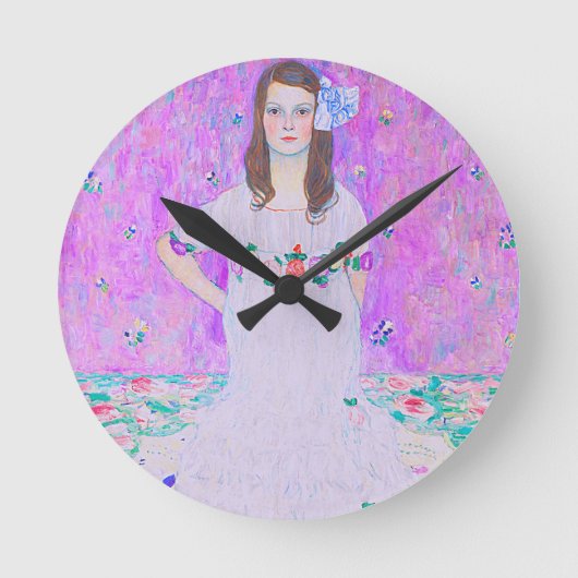 グスタフクリムトズマダプリマヴェシペイント ラウンド壁時計 (正面)