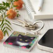 グスタフクリムトタキシード猫 キーホルダー (正面右)