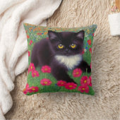 グスタフクリムトタキシード猫 クッション (ブランケット)