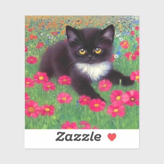 グスタフクリムトタキシード猫 シール (シート)