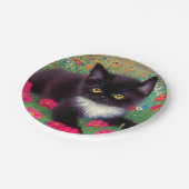 グスタフクリムトタキシード猫 ペーパープレート (アングル)