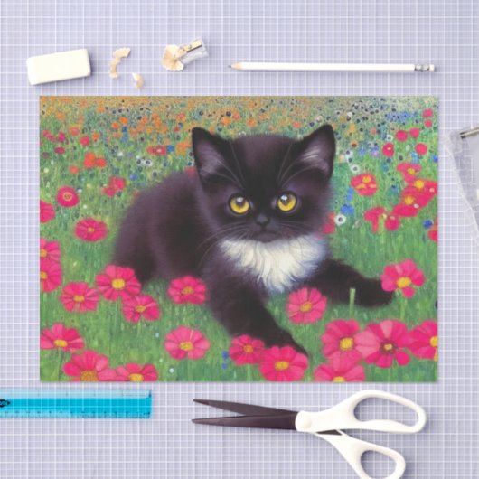 グスタフクリムトタキシード猫 薄葉紙 (クラフト)