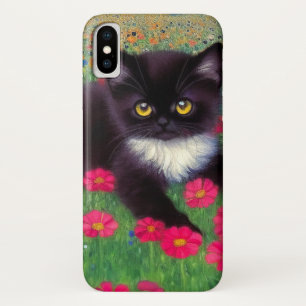 グスタフクリムトタキシード猫 iPhone X ケース