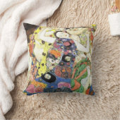 グスタフクリムトダイジュンフラウエン クッション (ブランケット)