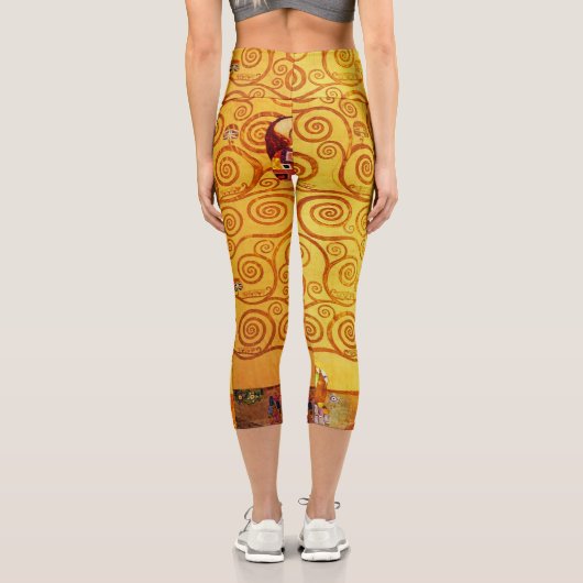 グスタフクリムトツリーの生活：アールヌーボー象徴主義 カプリレギンス (裏面)