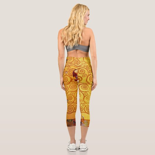 グスタフクリムトツリーの生活：アールヌーボー象徴主義 カプリレギンス (裏面)