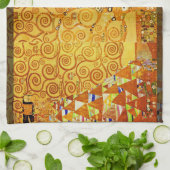 グスタフクリムトツリーの生活:アールヌーボー象徴主義 キッチンタオル (折り畳み)