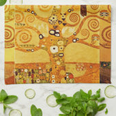 グスタフクリムトツリーの生活:アールヌーボー象徴主義 キッチンタオル (折り畳み)