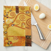 グスタフクリムトツリーの生活:アールヌーボー象徴主義 キッチンタオル (四つ折り)