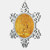 グスタフクリムトツリーの生活:アールヌーボー象徴主義 スノーフレークピューターオーナメント (右)