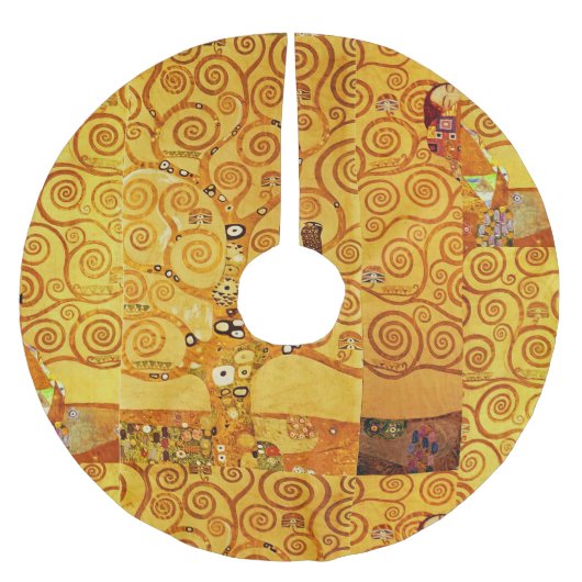 グスタフクリムトツリーの生活:アールヌーボー象徴主義 ブラッシュドポリエステルツリースカート (正面)