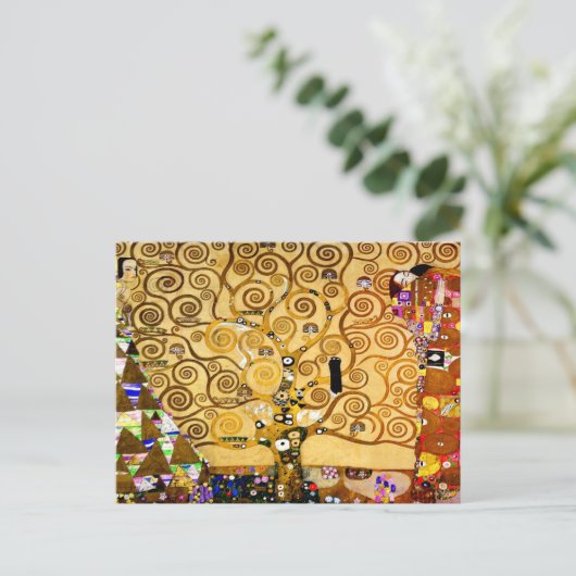 グスタフクリムトツリーの生活：アールヌーボー象徴主義 ポストカード (スタンド正面)