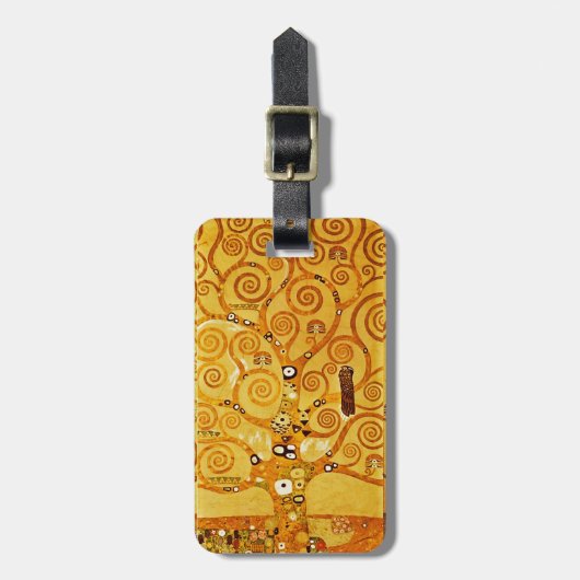 グスタフクリムトツリーの生活：アールヌーボー象徴主義 ラゲッジタグ (正面縦)