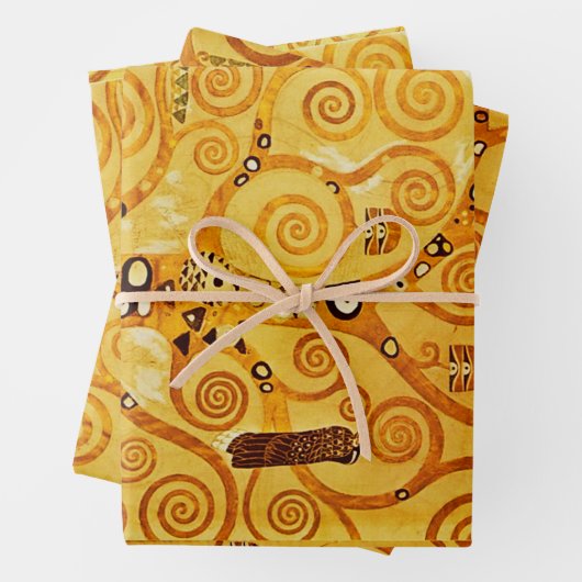 グスタフクリムトツリーの生活:アールヌーボー象徴主義 ラッピングペーパーシート (インサイチュ)