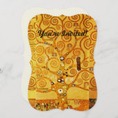 グスタフクリムトツリーの生活:アールヌーボー象徴主義 招待状 (正面/裏面)