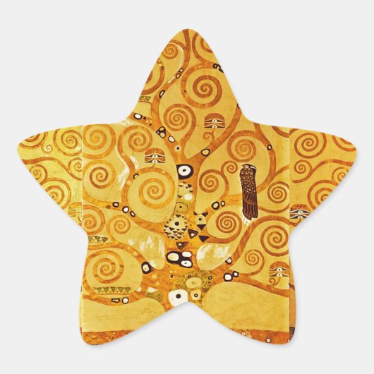 グスタフクリムトツリーの生活：アールヌーボー象徴主義 星シール (正面)