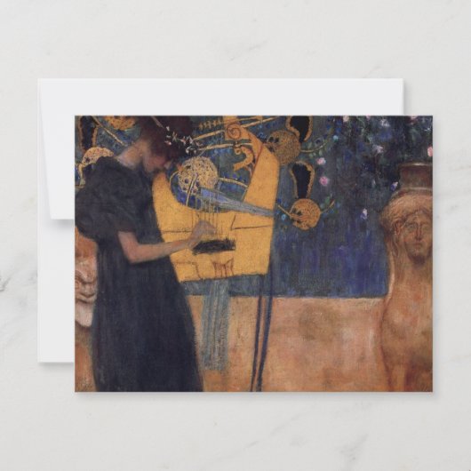 グスタフクリムトハープミュージック招待状 招待状 (正面)