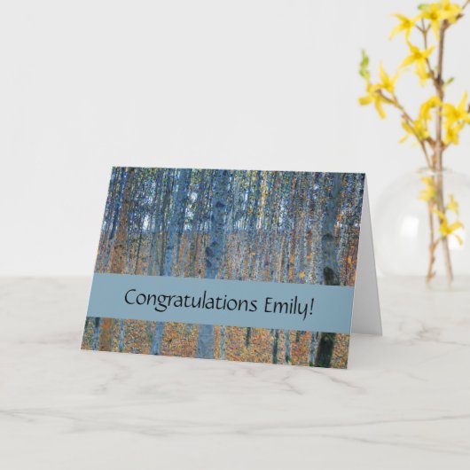 グスタフクリムトビーチツリーフォレストグローブ カード (黄色い花)