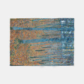 グスタフクリムトビーチツリーフォレストグローブ フリースブランケット (正面(横))