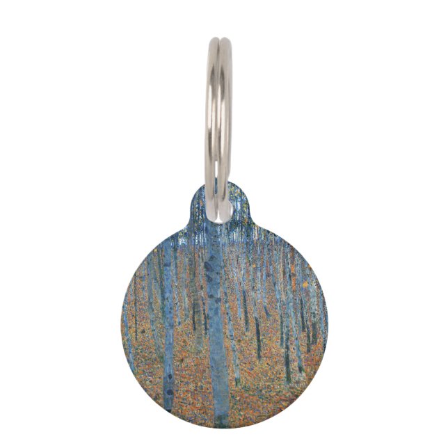 グスタフクリムトビーチツリーフォレストグローブ ペット　ネームタグ (正面)