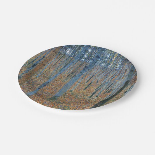 グスタフクリムトビーチツリーフォレストグローブ ペーパープレート (アングル)